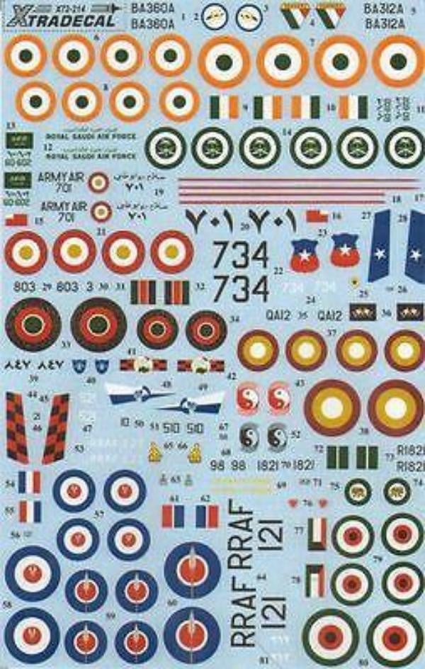 Xtradecal X72214 1/72 International Hawker Hunters Model Decals - SGS Model Store