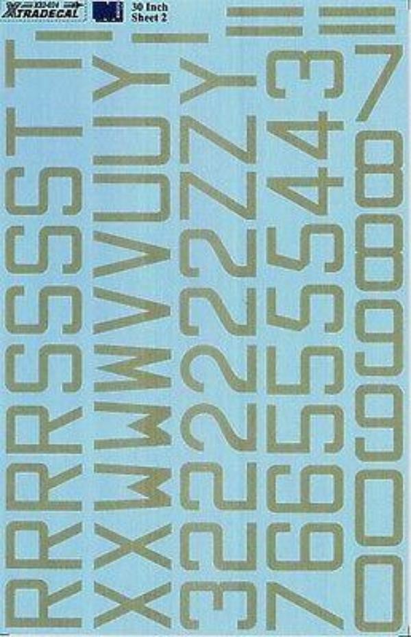 Xtradecal X32024 1/32 RAF Code Letters / Numbers 30"  Sky Model Decals - SGS Model Store
