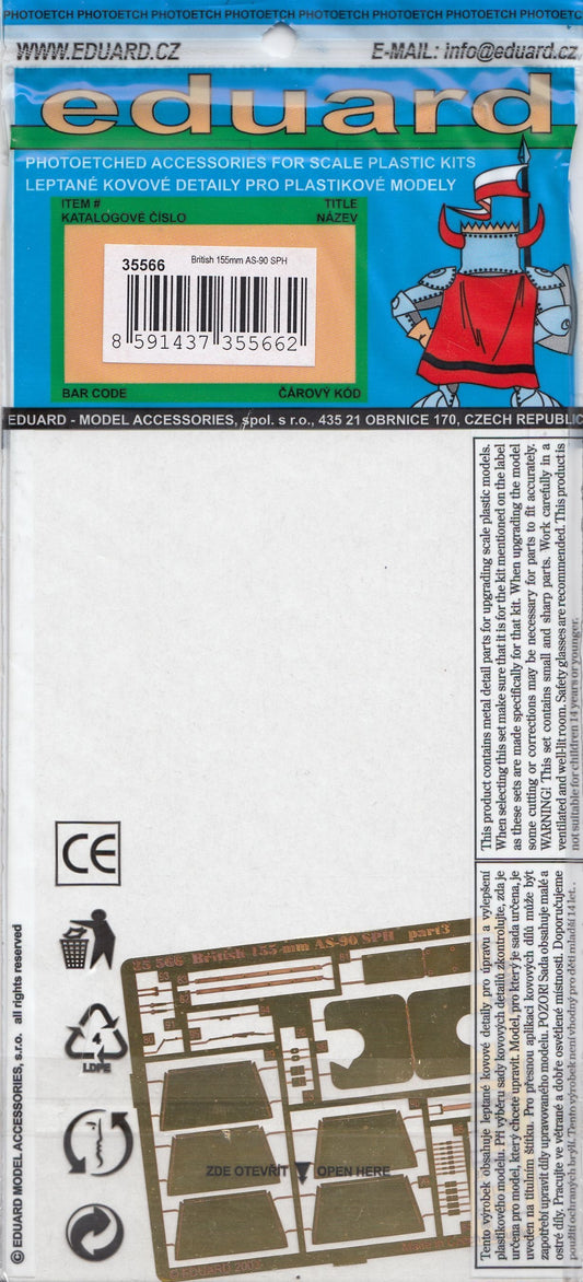 Eduard 35566 1/35 British 155mm AS-90 SPH Photo Etched Set for Trumpeter - SGS Model Store