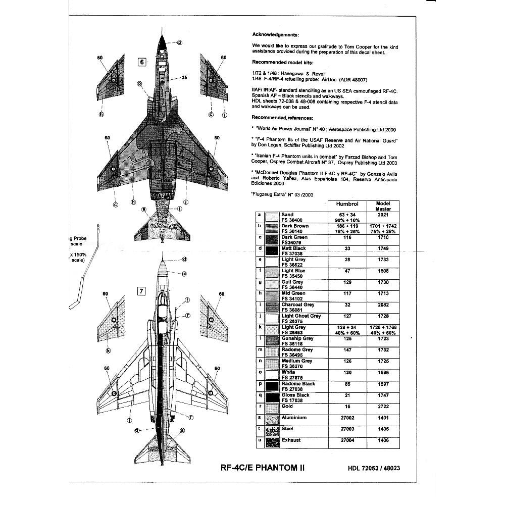 Hi-Decal Line 48-023 RF-4C/E Phantom II 1/48