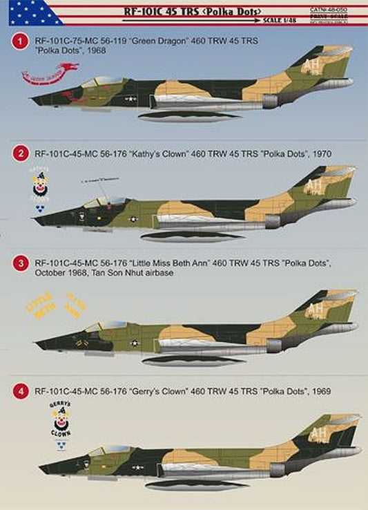 Print Scale 48-050 1/48 McDonnell RF-101C Voodoo TRS "Polka Dots" Decals