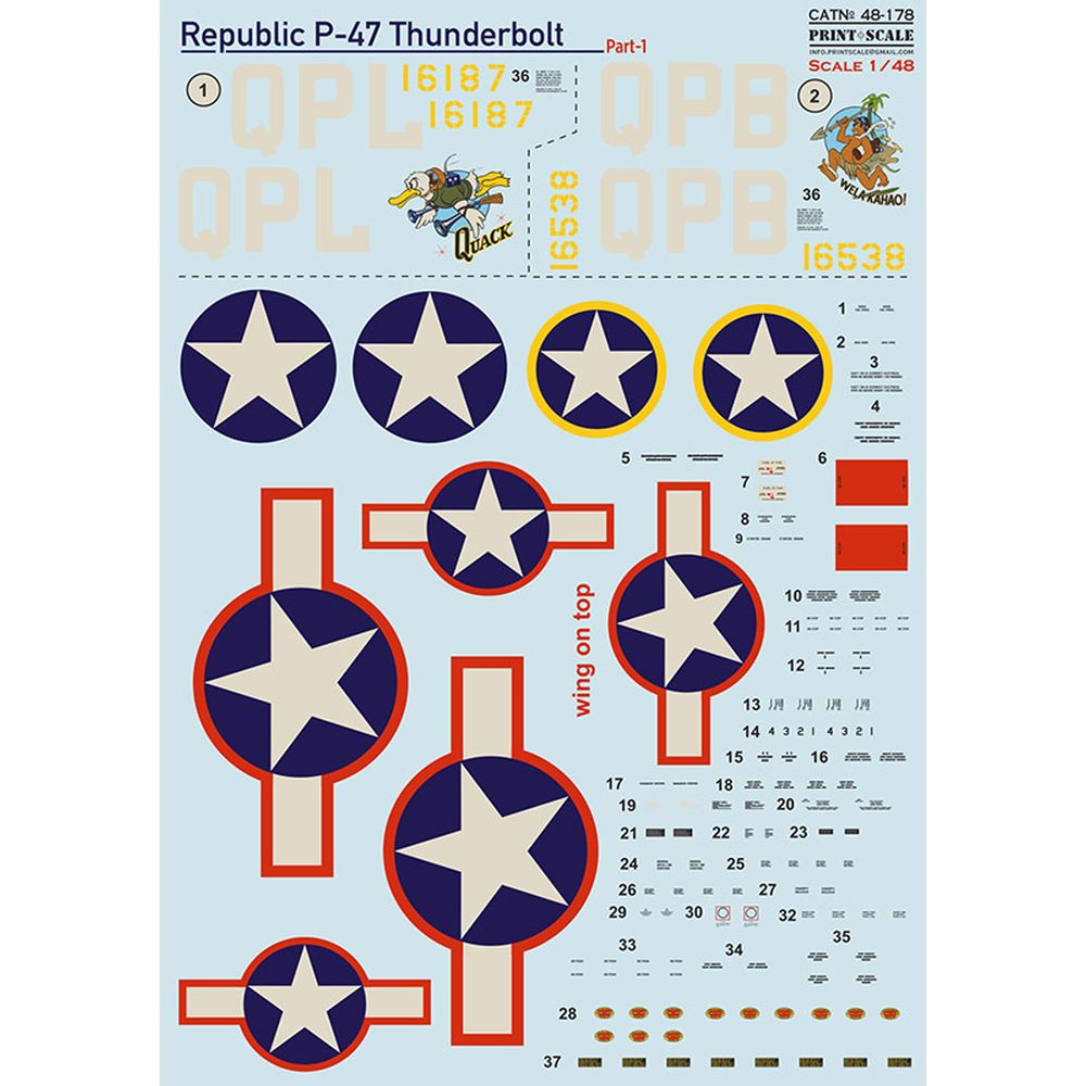 1:48 Republic P-47 Thunderbolt Part 1 48-178 Print Scale