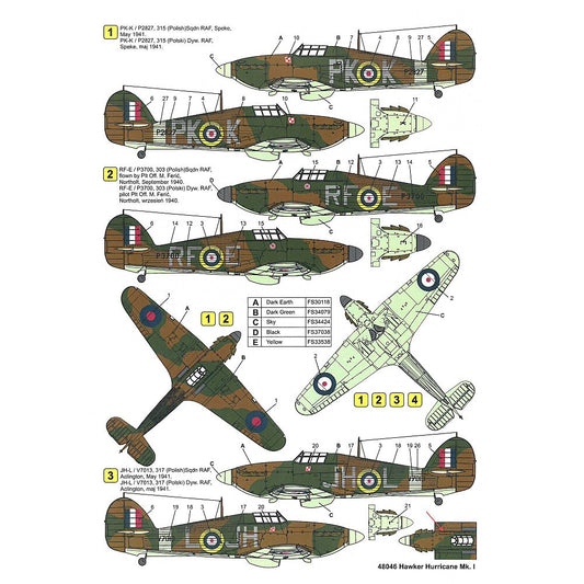 Techmod 48046 Hawker Hurricane Mk.I Decals 1/48