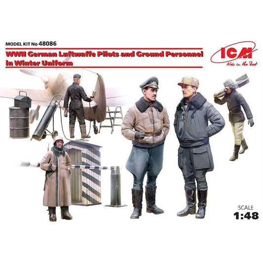 ICM 48086 1/48 WWII Luftwaffe Pilots and Ground Personnel in Winter Uniform