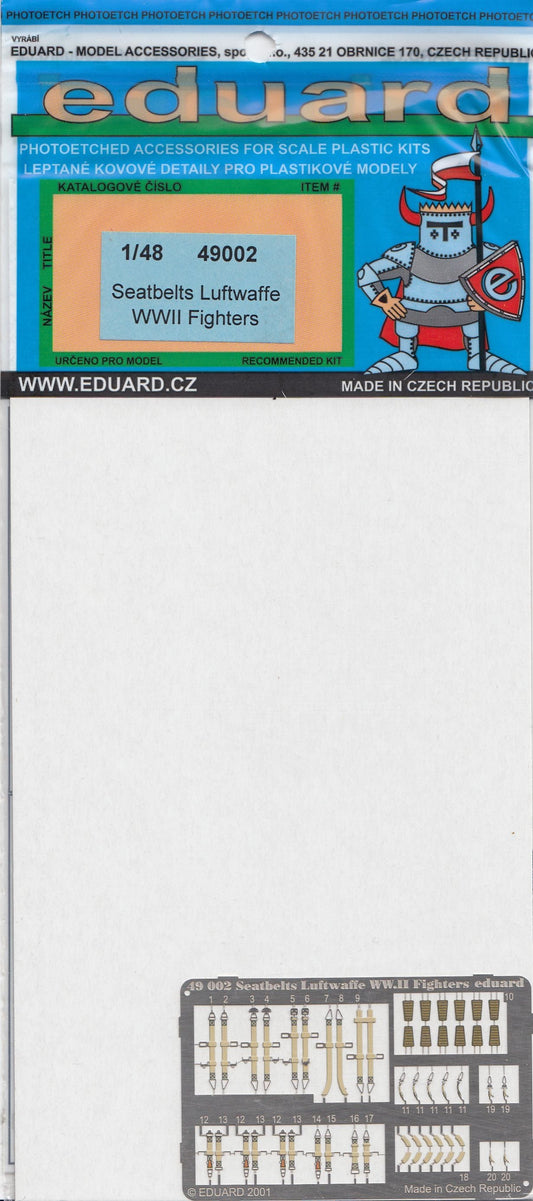 Eduard 49002 1/48 Luftwaffe Fighter WWII seat belts - SGS Model Store