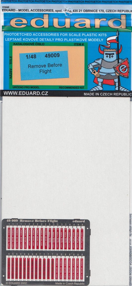 Eduard 49009 1/48 Remove Before Flight Tags - SGS Model Store