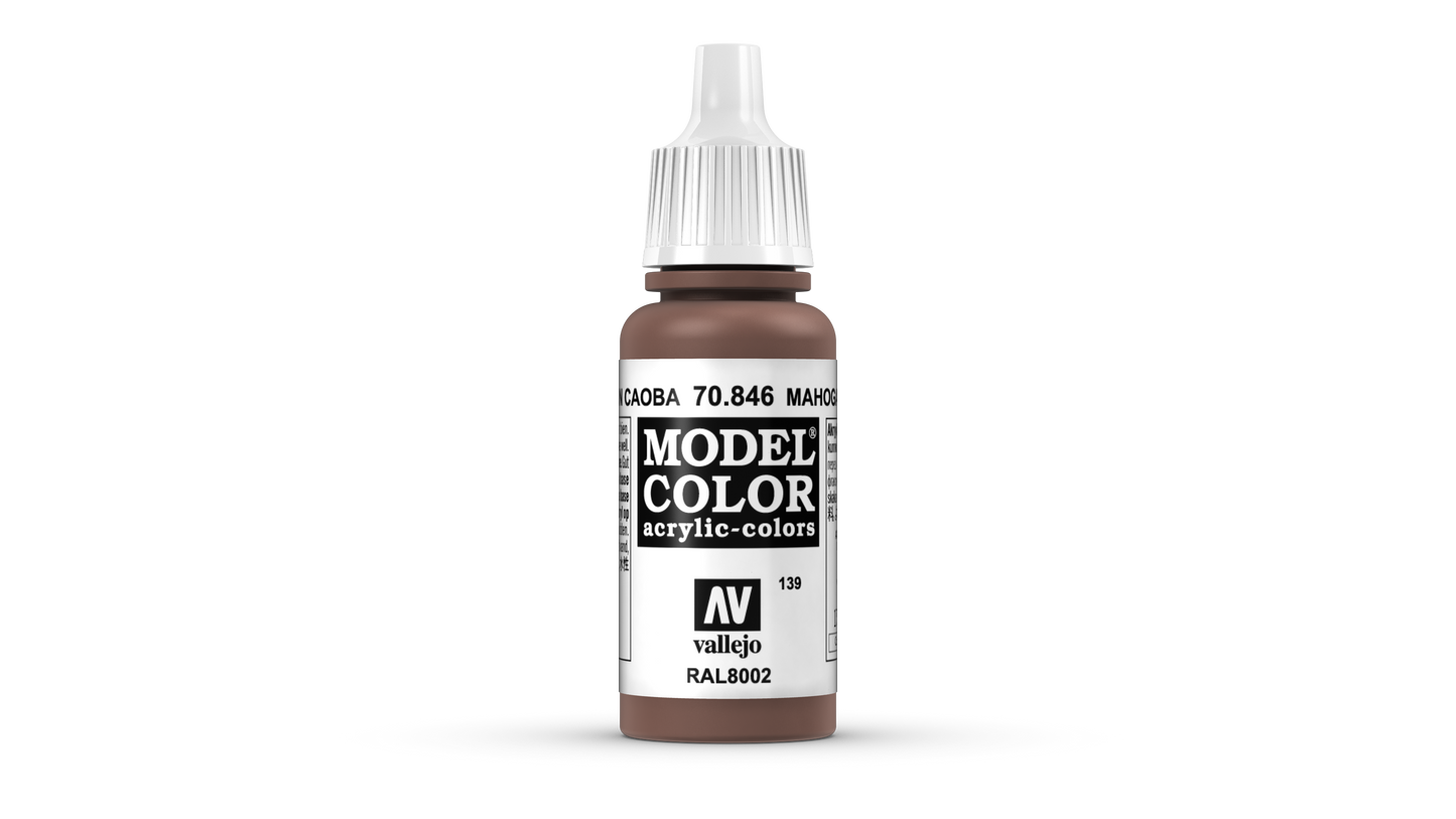 Vallejo Model Color 70.846 Mahogany Brown Acrylic Paint 17ml bottle