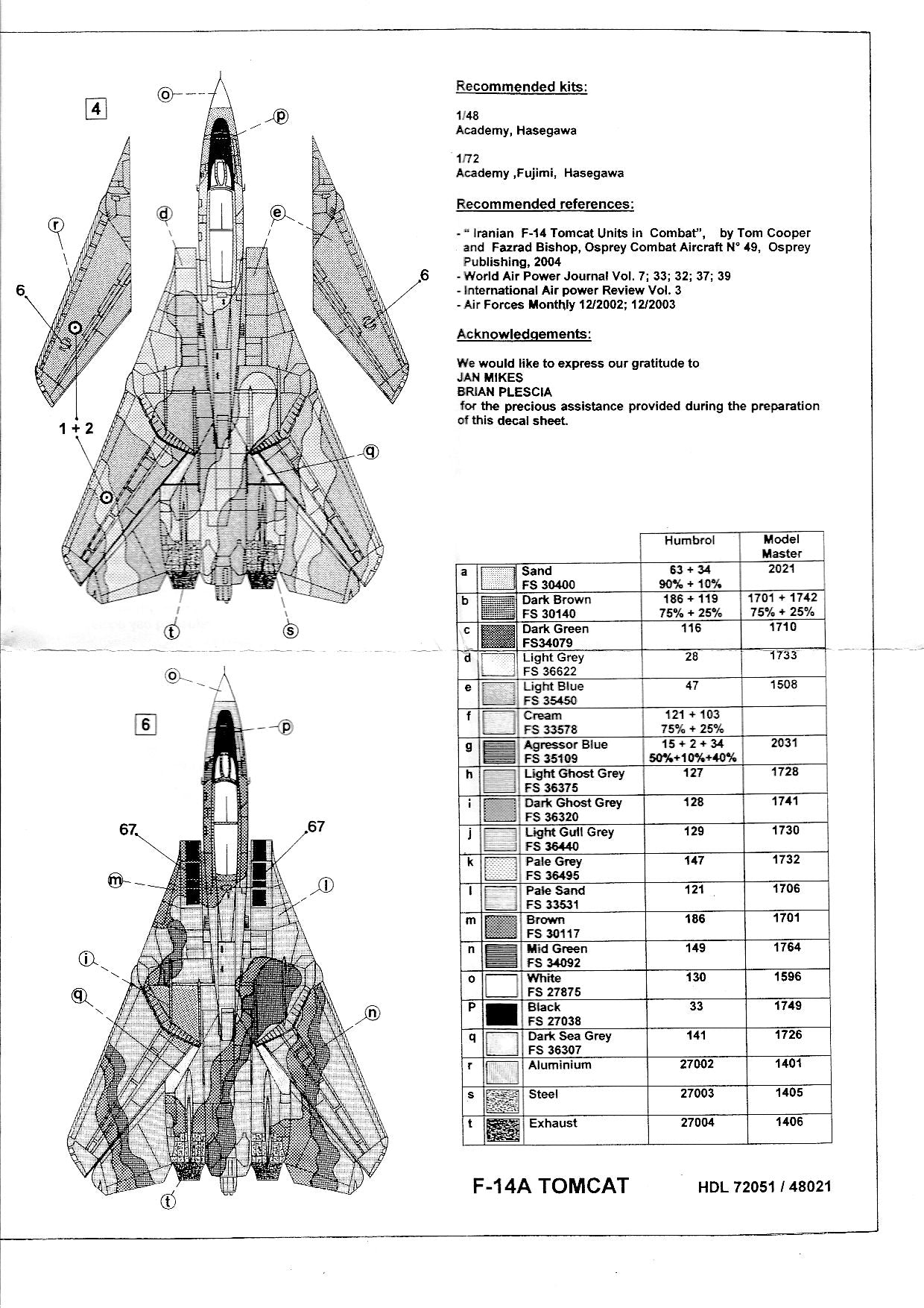 Hi-Decal Line 72-051 F-14A Tomcat 1/72