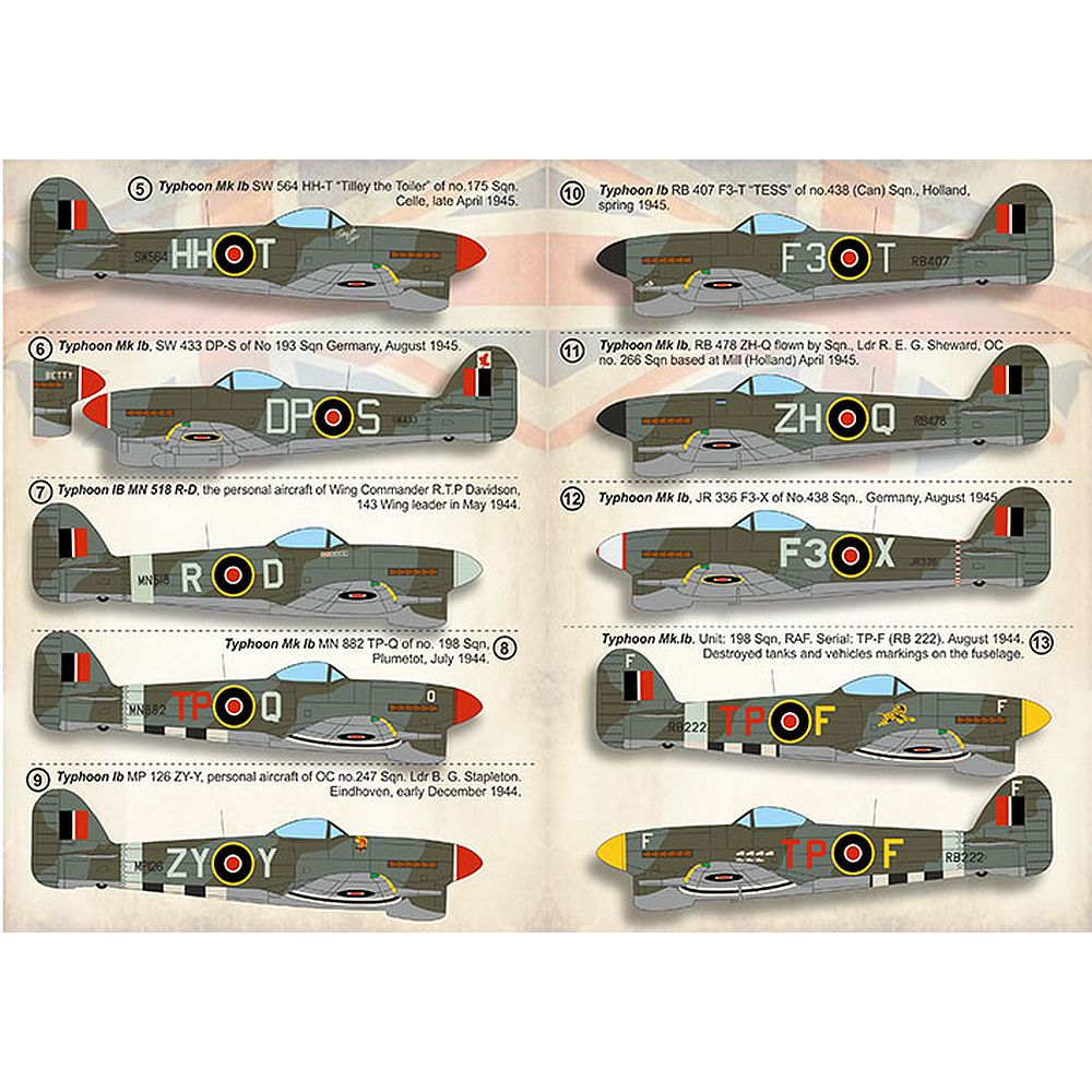 Print Scale 72-415 1/72 Hawker Typhoon Mk.Ib Decals
