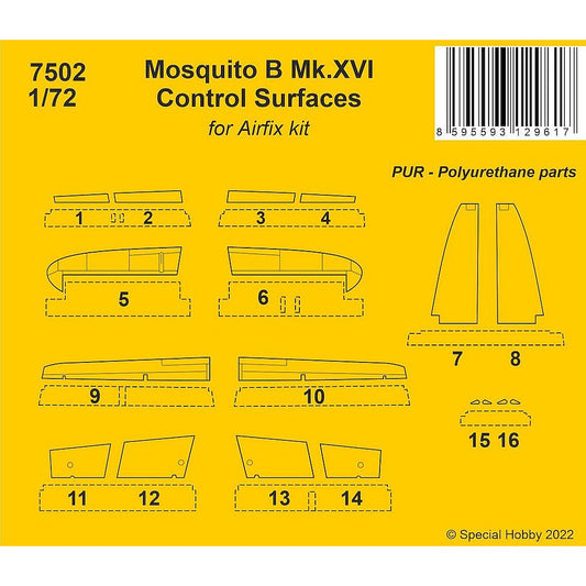 CMK Kits 7502 Mosquito B Mk.XVI Control Surfaces for Airfix - 1/72
