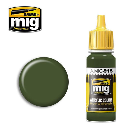 Ammo by Mig A.MIG-915 Dark Green Acrylic Paint 17ml bottle
