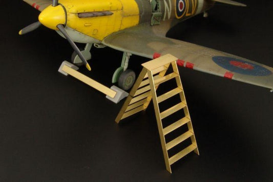Brengun BRL48046 British wheel chock + ladder resin accessories for RAF 1/48