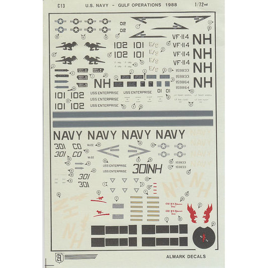 Almark C13 US Navy - Gulf Operations 1988 Decals 1/72