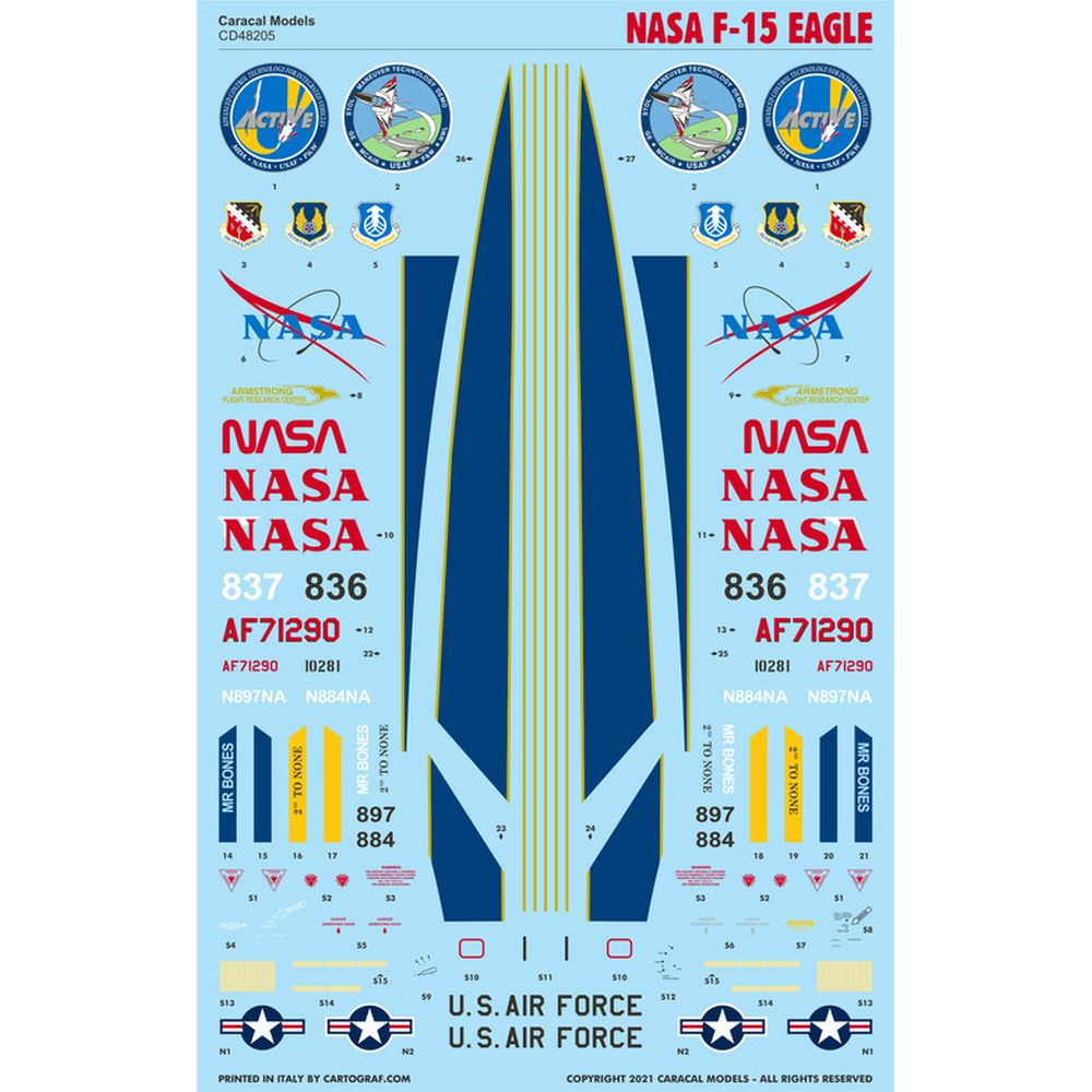 Caracal Models CD48205 NASA F-15 Eagles Decals 1/48