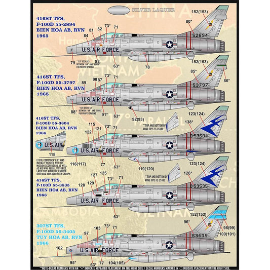 Furball Aero-Design FDS-7202 USAF Super Sabres Decals 1/72