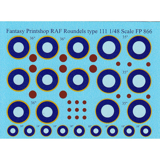 Fantasy Printshop FP866 RAF WWII Type C1 Roundels Decals 1/48