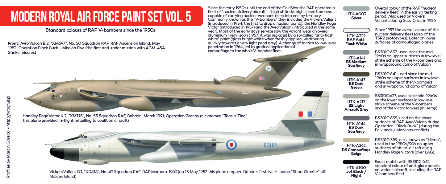 Hataka HTK-AS97 Modern Royal Air Force Acrylic Paint Set Vol. 5