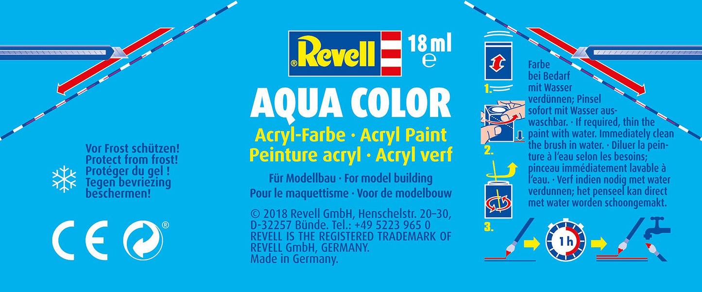 Revell 36184 Acrylic Paint 'Aqua' (18ml) Solid Matt Leather Brown RAL 8027