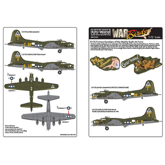 Kits-World KW172241 B-17G Bombers of the Mighty Eighth Air Force 1/72