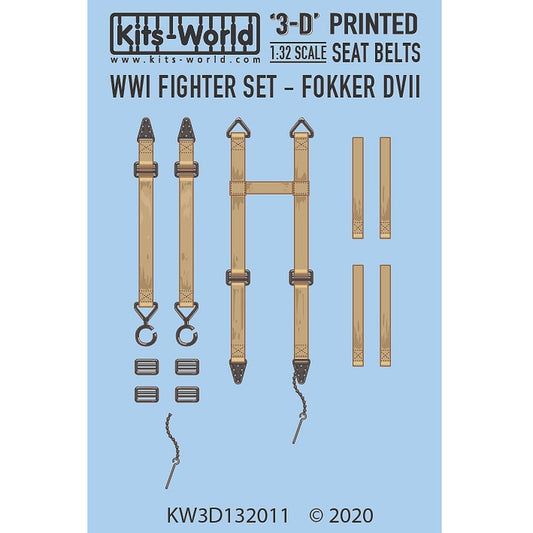Kits-World KW3D132011 1/32 WWI Fighter Set - Fokker DVII Seat Belts