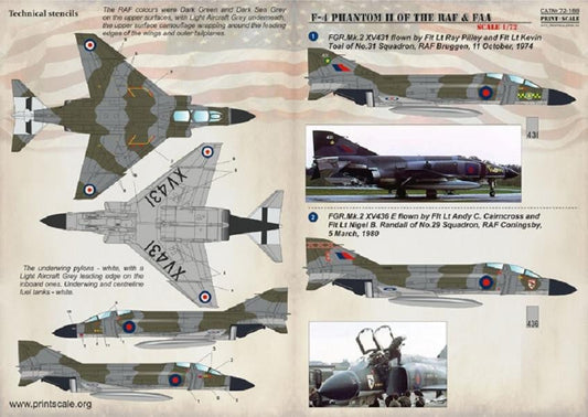 Print Scale 72-188 1/72 F-4 Phantom II of the RAF & FAA Model Decals - SGS Model Store
