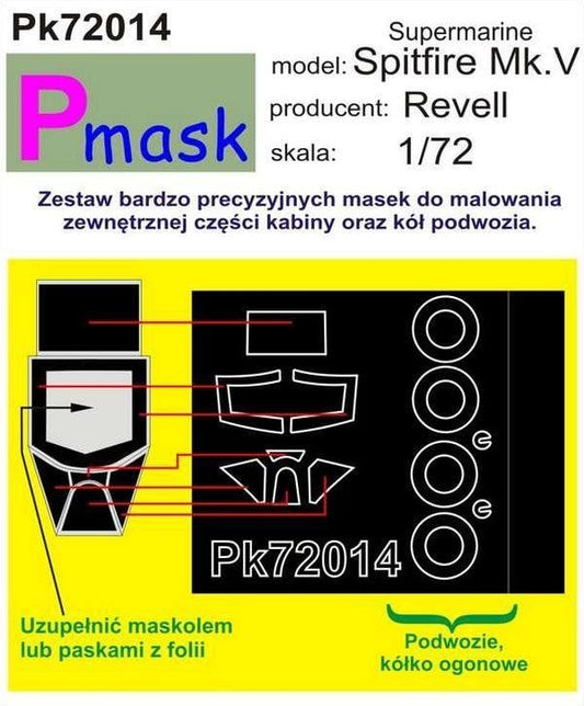 Pmask PK72014 1/72 Supermarine Spitfire Mk.V Paint Mask - SGS Model Store