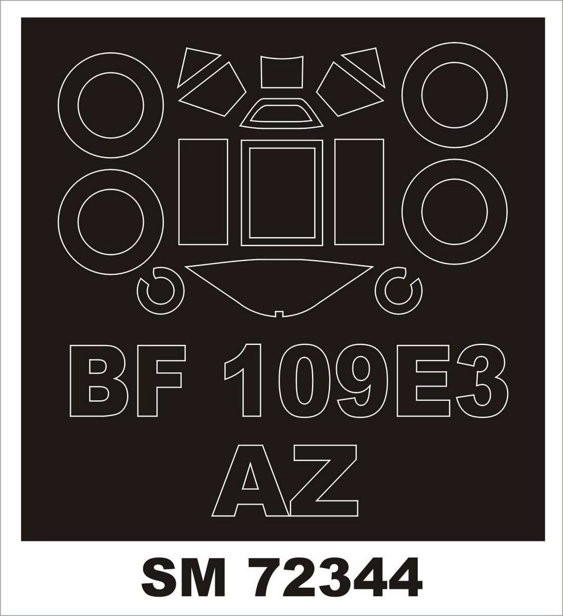 Montex SM72344 BF 109E3 Masking Set AZ Models 1/72