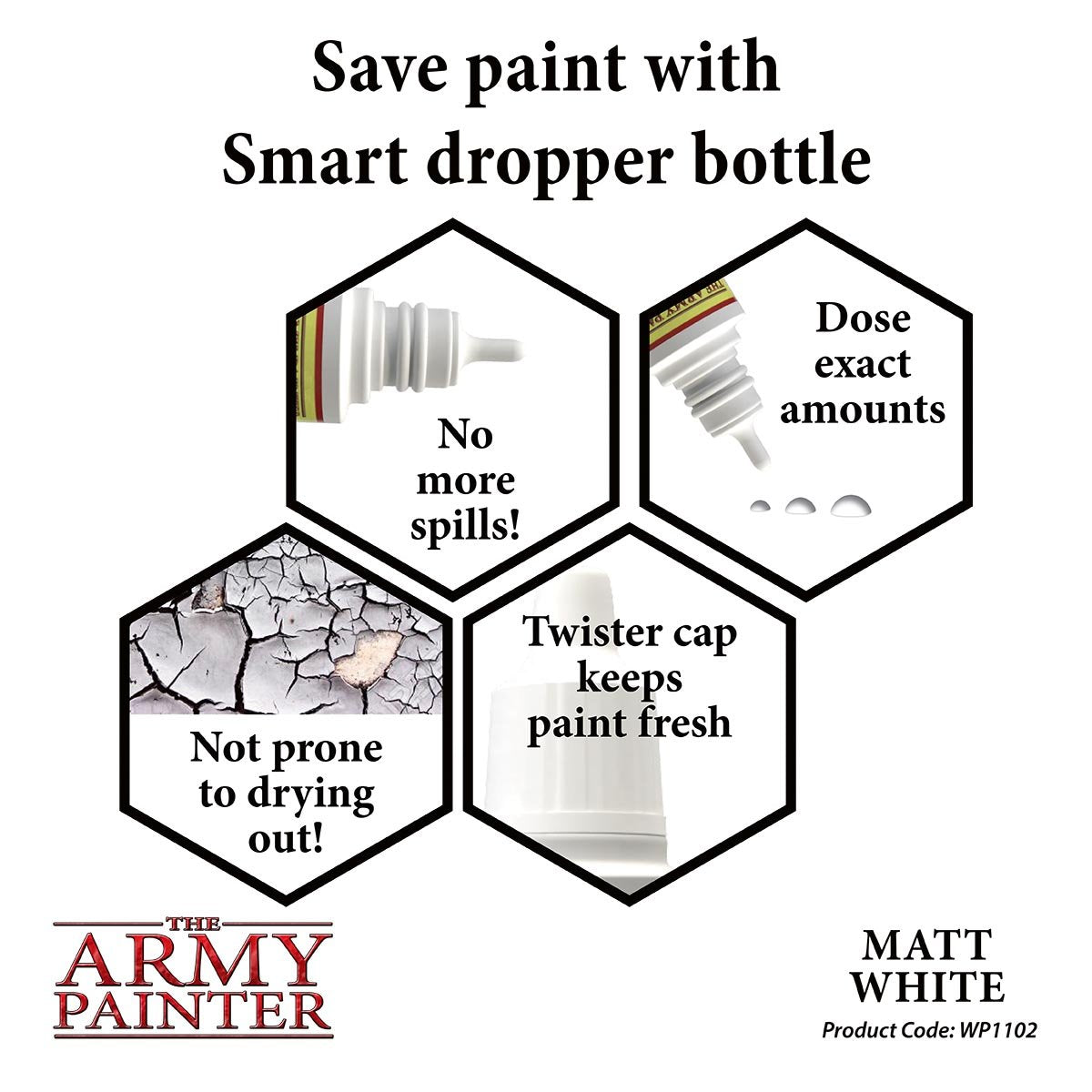 The Army Painter Warpaints WP1102 Matt White Acrylic Paint 18ml bottle
