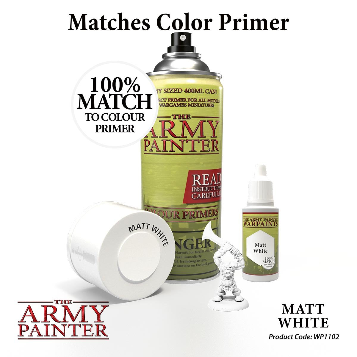 The Army Painter Warpaints WP1102 Matt White Acrylic Paint 18ml bottle