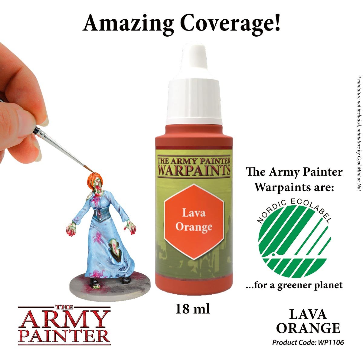 The Army Painter Warpaints WP1106 Lava Orange Acrylic Paint 18ml bottle