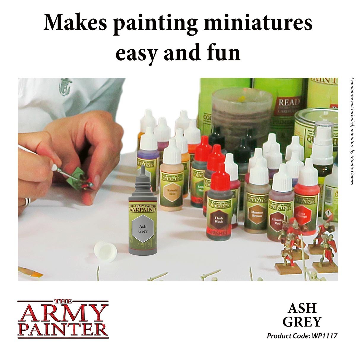 The Army Painter Warpaints WP1117 Ash Grey Acrylic Paint 18ml bottle
