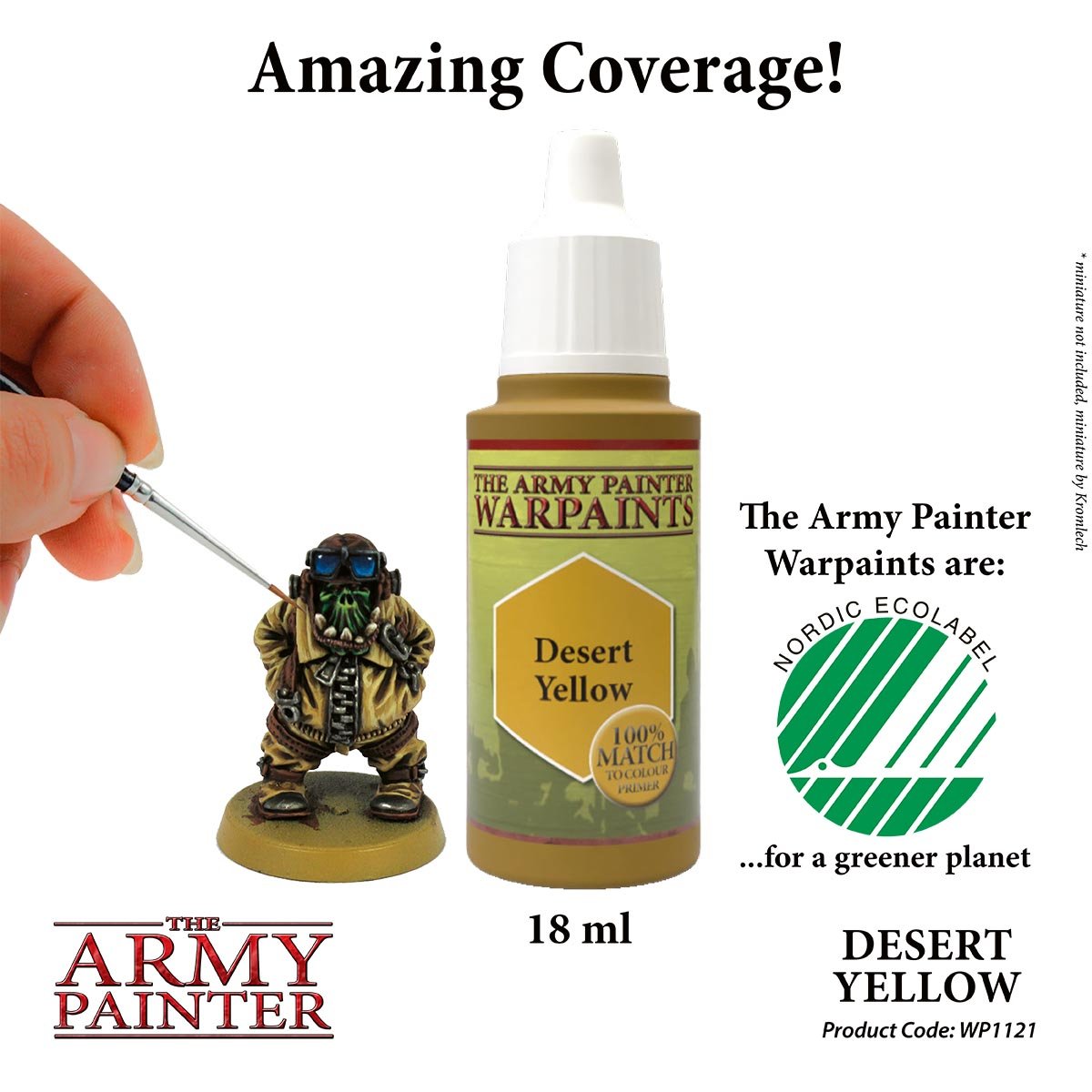 The Army Painter Warpaints WP1121 Desert Yellow Acrylic Paint 18ml bottle