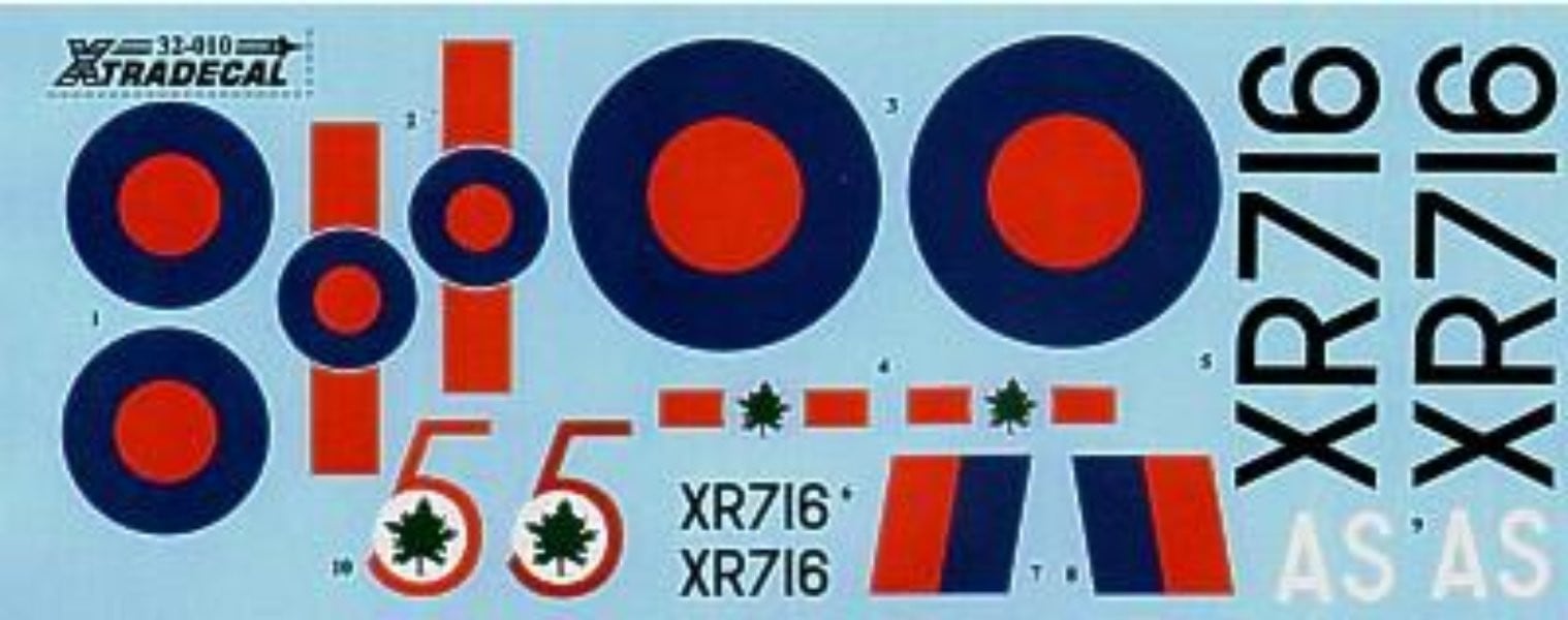 Xtradecal X32010 1/32 BAC/EE Lightning F.3 Model Decals - SGS Model Store
