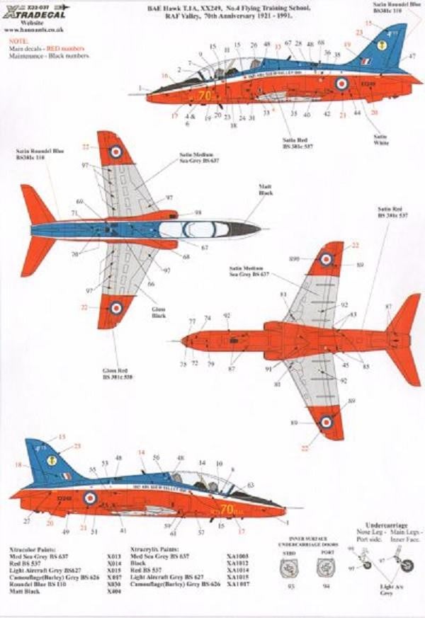 Xtradecal X32037 1/32 BAe Hawk T.1A Model Decals - SGS Model Store