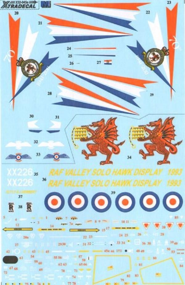 Xtradecal X32045 1/32 BAe Hawk T.1A Model Decals - SGS Model Store