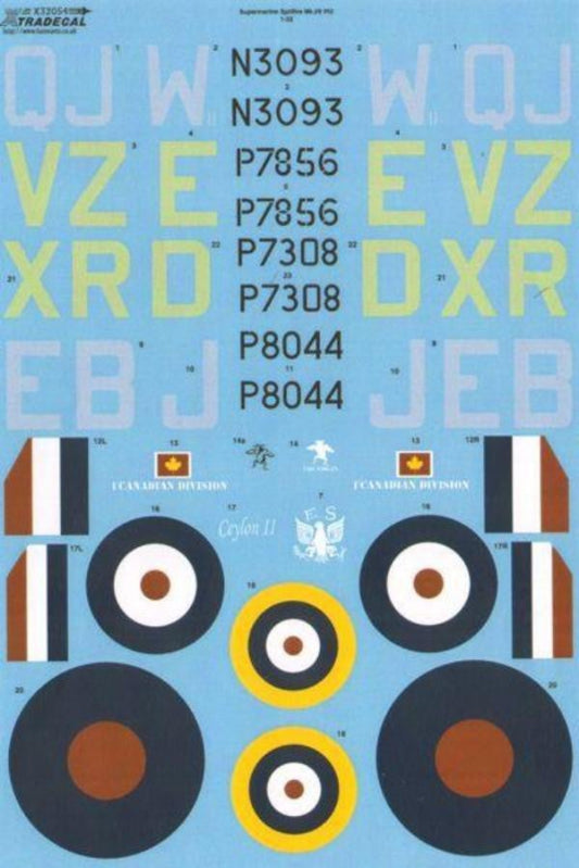 Xtradecal X32054 1/32 Supermarine Spitfire Mk.I/Mk.IIa Pt 2 Model Decals - SGS Model Store