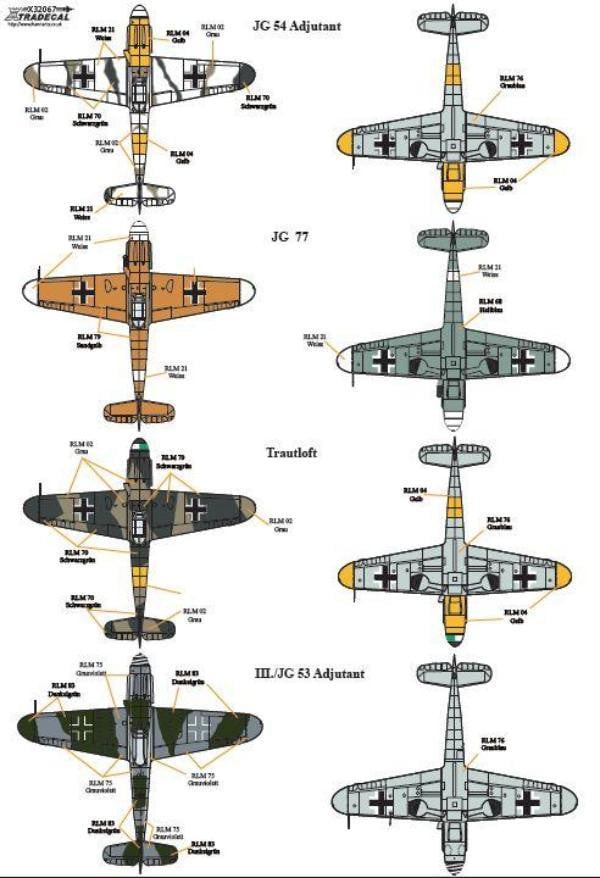 Xtradecal X32067 1/32 Messerschmitt Bf-109 Stab markings Pt 2 Model Decals - SGS Model Store