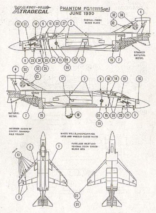Xtradecal X48007 1/48 RAF Update 1990 Model Decals - SGS Model Store