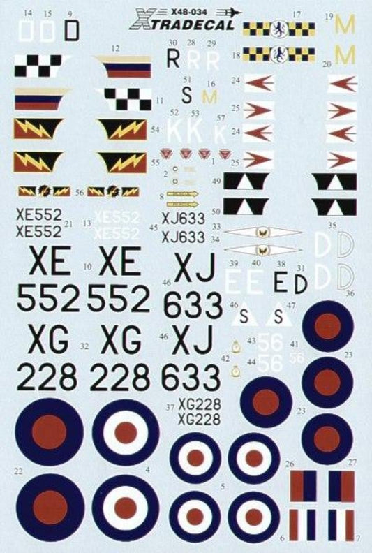 Xtradecal X48034 1/48 Hawker Hunter FGA.9/FR.10 Model Decals - SGS Model Store