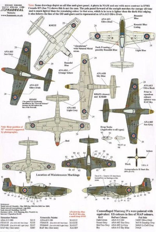 Xtradecal X48092 1/48 P-51D Mustang Mk.IV in RAF, RCAF & RAAF service - SGS Model Store