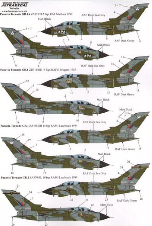 Xtradecal X48134 1/48 Panavia Tornado GR.1 / GR.1A Pt.1 Model Decals - SGS Model Store