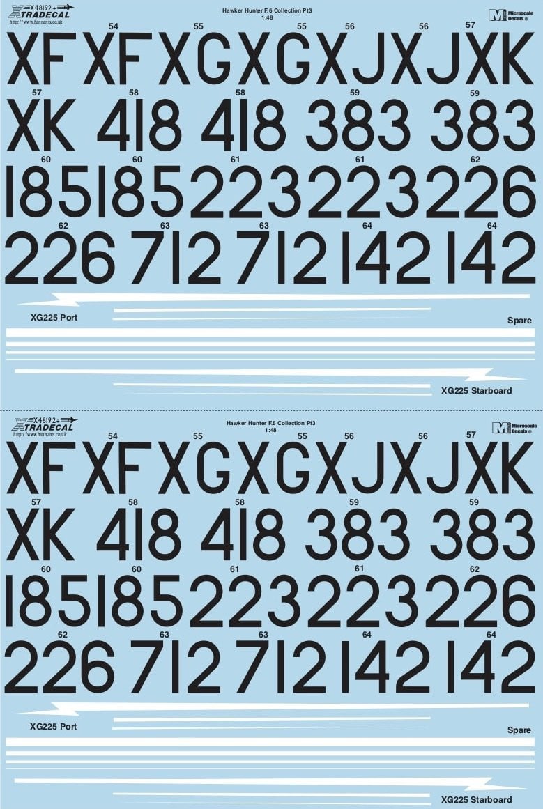 Xtradecal X48192 1/48 Hawker Hunter Mk.6 Pt 3 Model Decals - SGS Model Store