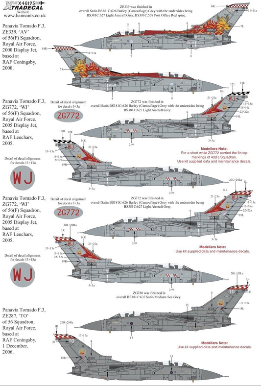 Xtradecal X48195 1/48 Panavia Tornado F.3 Part 2 Model Decals - SGS Model Store