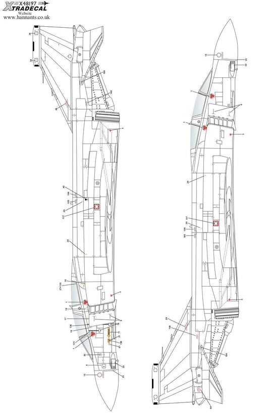 Xtradecal X48197 1/48 RAF FG.1/FGR.2 Phantom stencil data Part 1 Model Decals - SGS Model Store