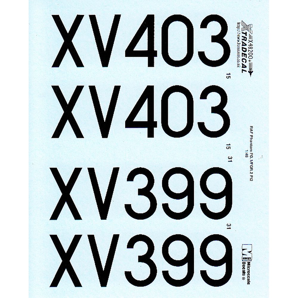 Xtradecal X48200 1/48 RAF Phantom FG.1 & FGR.2 Pt2 Model Decals