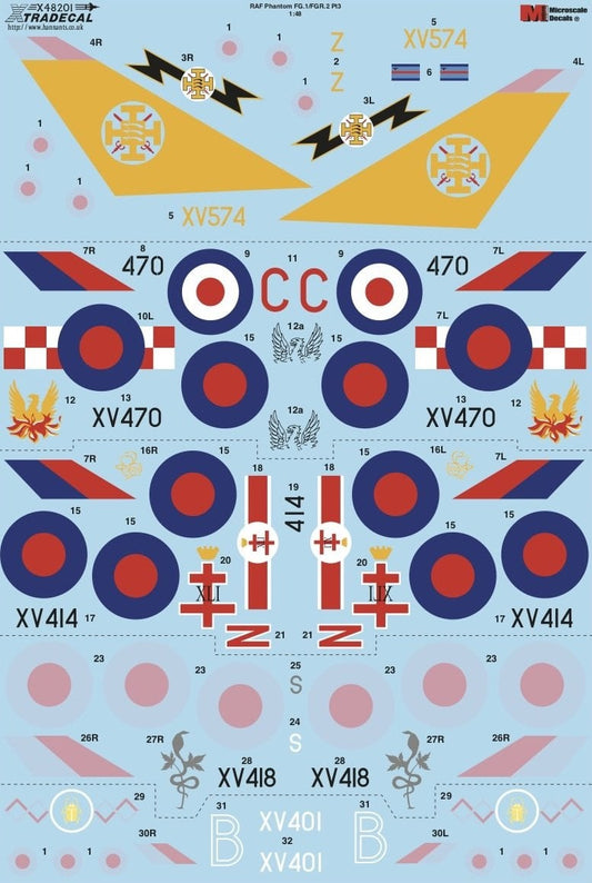 Xtradecal X48201 1/48 RAF Phantom FG.1 & FGR.2 Pt3 Model Decals - SGS Model Store