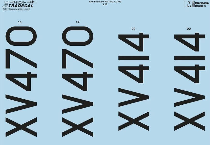Xtradecal X48201 1/48 RAF Phantom FG.1 & FGR.2 Pt3 Model Decals - SGS Model Store
