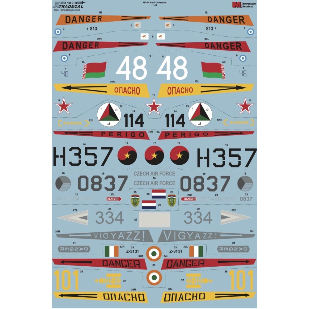 1:48 Mil Mi-24/35 Hind Collection Decals X48218 Xtradecal