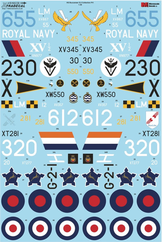 Xtradecal X48228 H.S. Buccaneer S.2 Collection Pt1 Decals 1/48