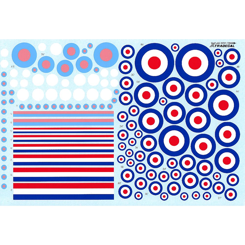 Xtradecal X72041 RAF D type roundels and Low Viz pink/pale blue roundels 1/72